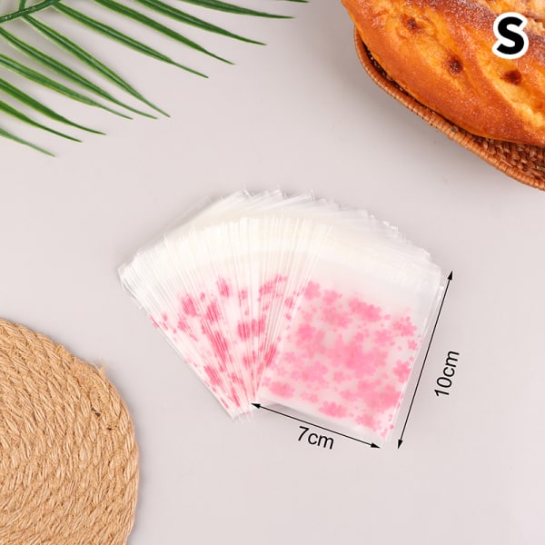 100 kpl muovinen läpinäkyvä lahjapussi Sakura Candy Cookie Self Ad S 5642 |  S | Fyndiq