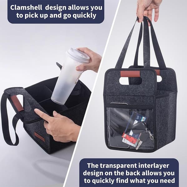 1 stk. genanvendelig drikkekopholder, foldbar mulepose med håndtag 4Cups