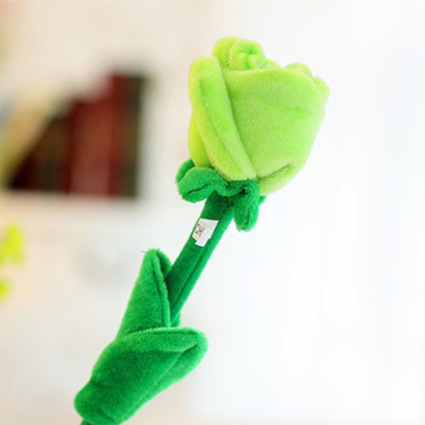 1 stk tegneserie rosenblomst udstoppet blødt plyslegetøj Valentinsdag Green