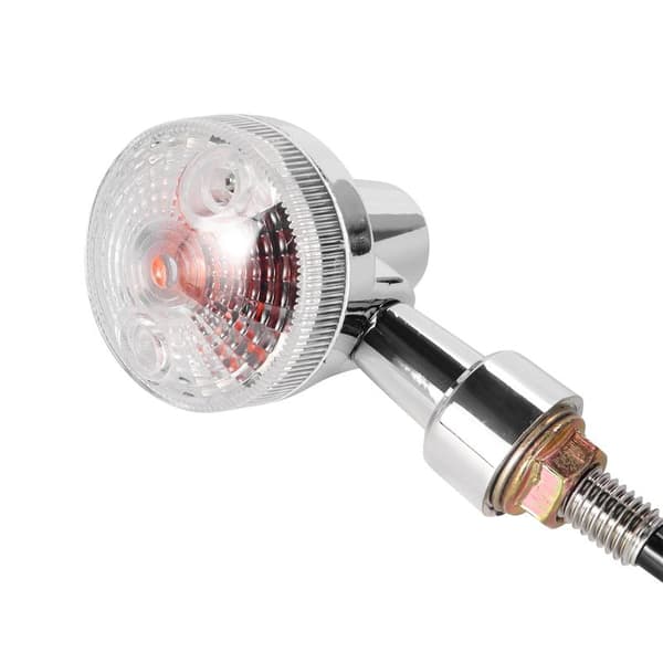 Universal Motorcykel Retro Blinkers Ljus Indikator Blinker Black White