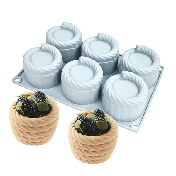 Vevd Blomsterkurv Sjokoladekake Kjeks Silikon Bakeform Gray