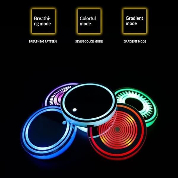 7 fargeskiftende LED-bilkoppholderlys Bakrute Deco A19