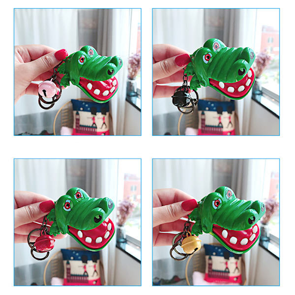 Rolig e Cartoon Muntand Alligator Hand nyckelring Crocodile Ba