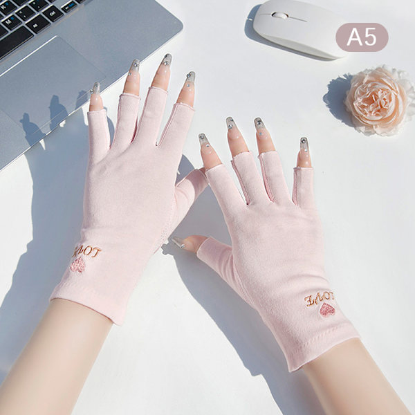 1 par Anti UV-handskar UV-sköldhandske Fingerlös manikyrspik A5