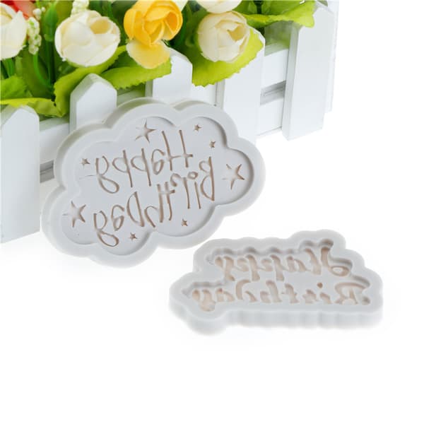 Vakker Gratulerer med dagen Shape Lace Cake Mold Cake Decor Pendan A