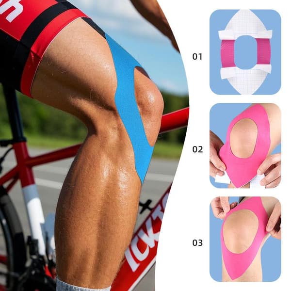 5/10 stk. tape til knæsmerter, elastisk vandtæt atletisk Black 5Pcs
