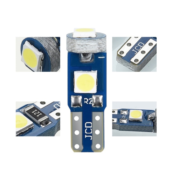 10 stk T5 LED-pære Bilinstrument 3030 Hvit LED-lys Dashbord