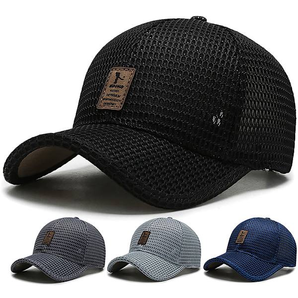 Summer Men Mesh Baseball Cap Solhatt utomhus Sommar Andas M Black 56-60cm
