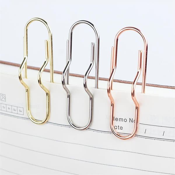Multi-purpose pappersklämmor Paper Fix Clips Pennklämmor Notebook Pi Rose Gold