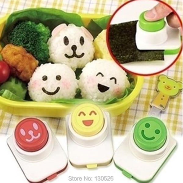 1/3 stk DIY Matlaging Kjøkken Gadgets Sushi Tool Smile Nori Molds P4