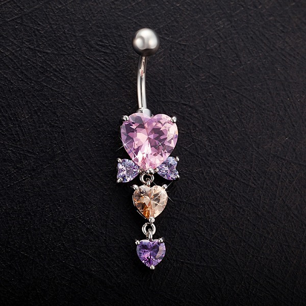 Söt kristall hjärtformad zirkonbåge Belly Button Ring Mode White