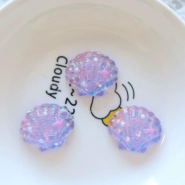 10 stk. Mini Kawaii e Star Shell Flat Back Cabochons DIY Scrapboo StyleD
