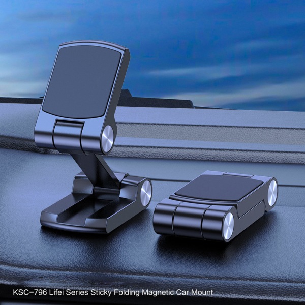 Foldbar magnetisk mobiltelefonholder i bil GPS magnet biltelefon Silver