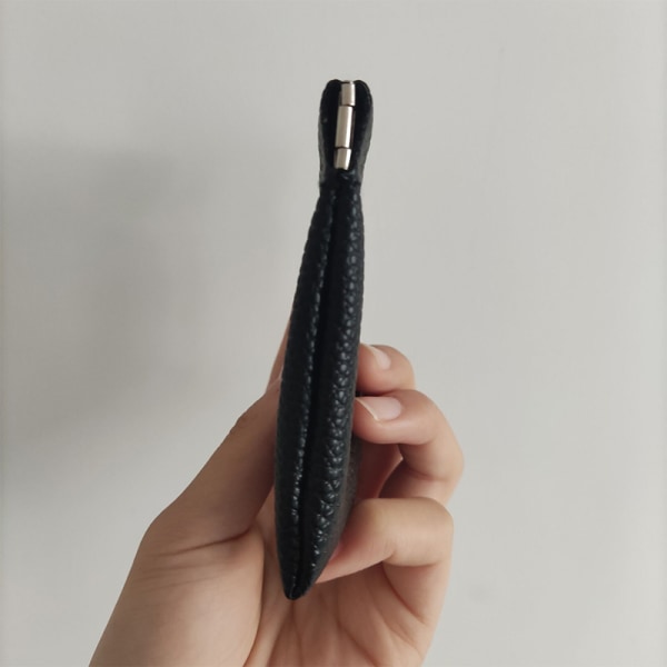 Pu Läder Myntväska Kvinnor Män Mini Kort plånboksväska Key Headp Brown