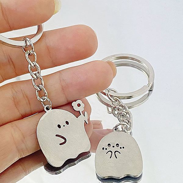 Ghost Avaimenperät Metallilaukku Auton avaimenperä Hauskat Dumpling Riipukset A1