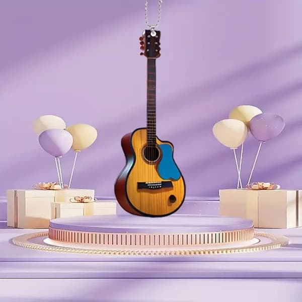 Mini Guitar Bakspejle Vedhæng Bilophængspynt Bil A2
