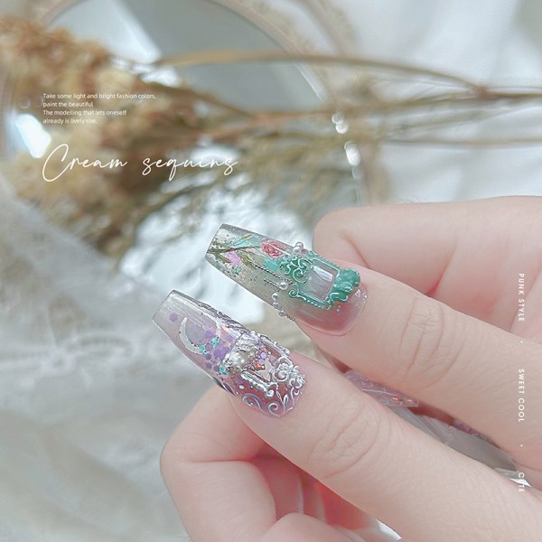 Dopamine Candy Star Nail Paljetter Fantasy aron Color Nail Art D Blue