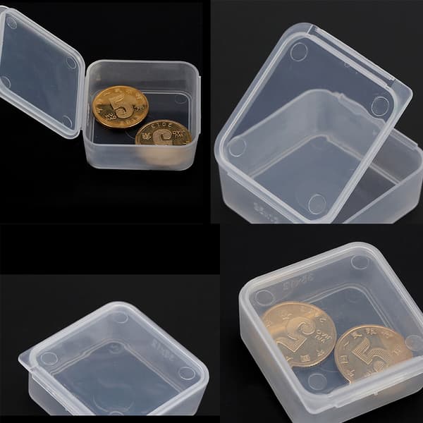5st Liten genomskinlig plastförvaringslåda klar Square Multipu