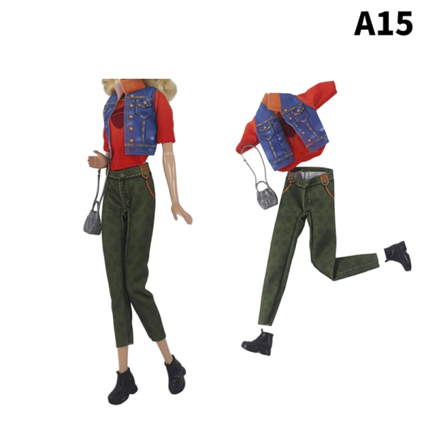 1 set Kostym Docka Kläder Klänning Modekjol Festklänning för 3 A2