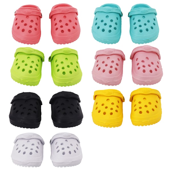 1 Par 18" Doll Sandaler Mini Hole Shoes Dressing Doll Toy Color Yellow