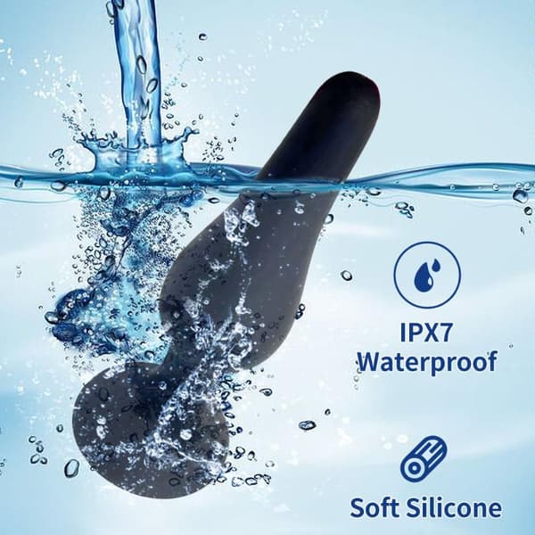1 st silikon analplugg med sugkopp vuxenpärlor Black Medium