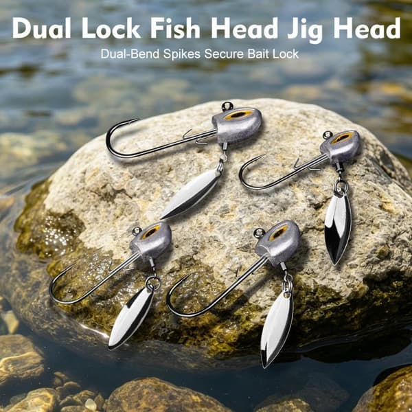 3 kpl kalastusuistin koukku Underspin Jig Spinner-terällä A2