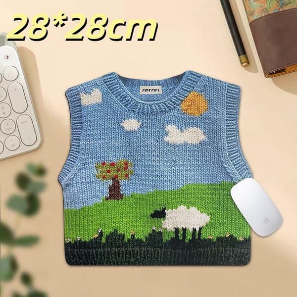 1 stk. simuleret strikket sweater musemåtte skridsikker A13