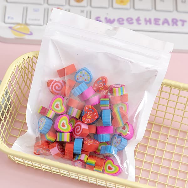 50 stk/pose Kawaii Eraser Creative Cartoon Mini Pencil Rubber Ani A4