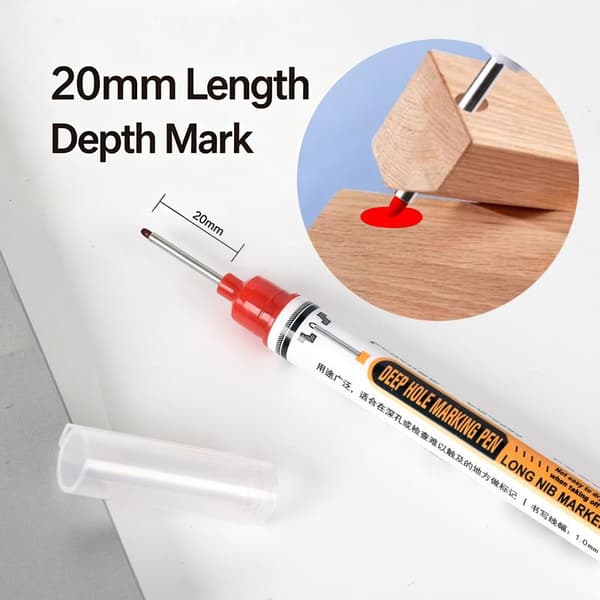 1 stk lang tusj vanntett trearbeid fliser dypt hull 20 mm Red