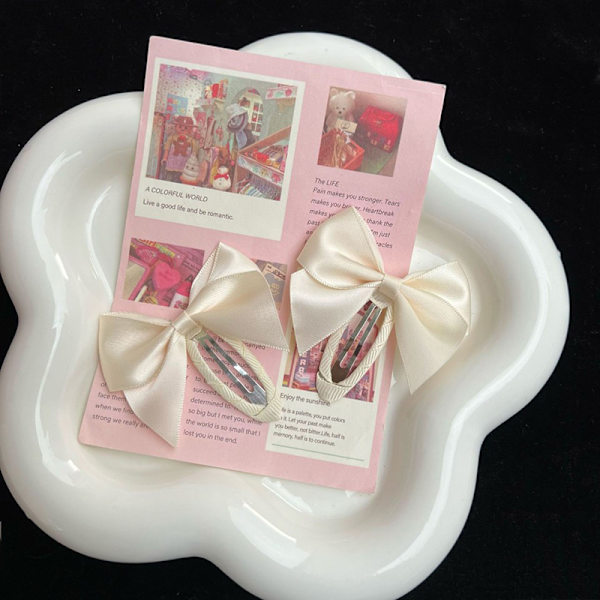 2 kpl Sweet e Bowknot hiusklipsit n rusetti hiusneula tytöille White