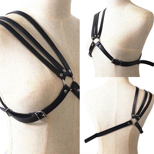 mænd''''s imiteret læder lingeri sele bondage erotisk nitte che Black