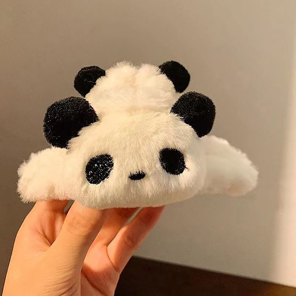 Docka plysch panda hår klo mode tecknad n stil djurhaj A3