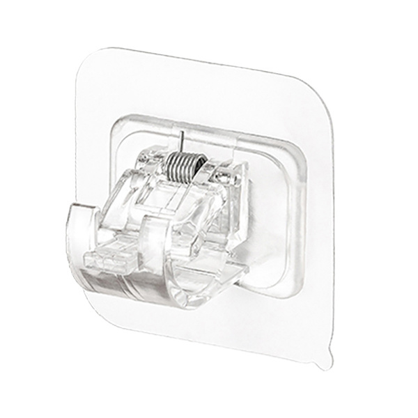 Justerbar gardinstångshållare Clip Självhäftande klämkrok Wal 2PCS