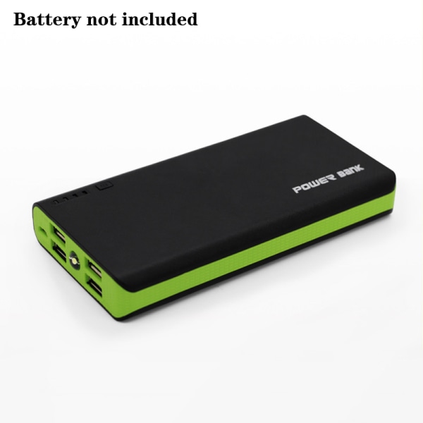 6* 18650 Batterioplader Dæksel Power Bank Case DIY Box 4 USB Po Green
