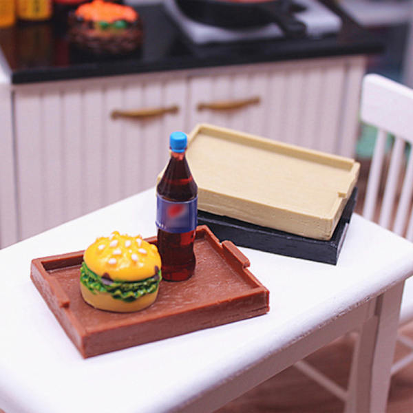 1:12 Dollhouse Mini Dish sticks Bricka Skål med täckande cover