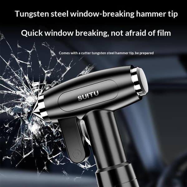 Bilsikkerhedsflugt Glasrudehammer Nødhammer Sele Silver