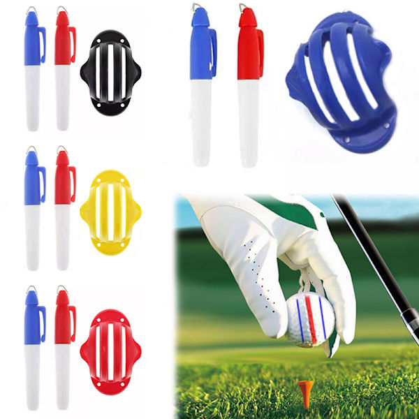 1Set Golf Ball Line Marker Golfin asettamisen apuvälineet Red