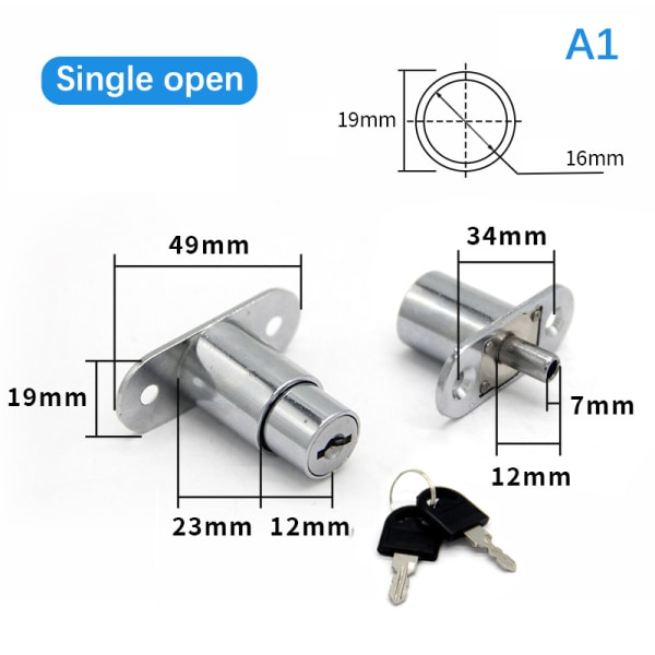 Laatikon Push Lock Liukuoven Vitriinin Kaappikaapin lukot W A1