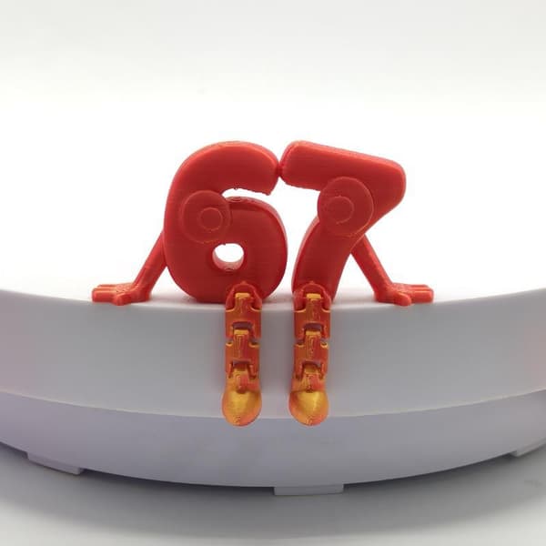 3D-printede artikulerte nummer 67-figurer Fleksible lyse Co A22