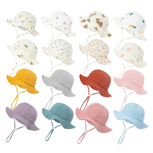 Baby Cotton Bucket Hat Uudet Lasten Ulkolippikset Unisex Print Multicolor