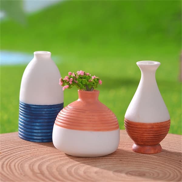 Dukkehus Miniature Blomstervase Blomsterpotte Simuleringsvasepotte H A