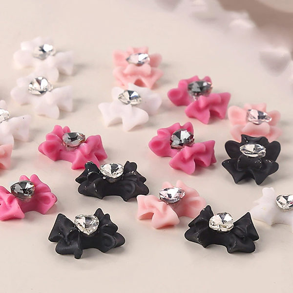 Nail Supplies Nail Charms 10stk Dragon Heart Bow Nail Charms Re A233