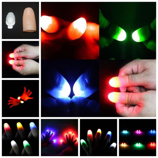 2 kpl Magic Super Bright Light Up Peukalot Sormet temppu ilmestyy