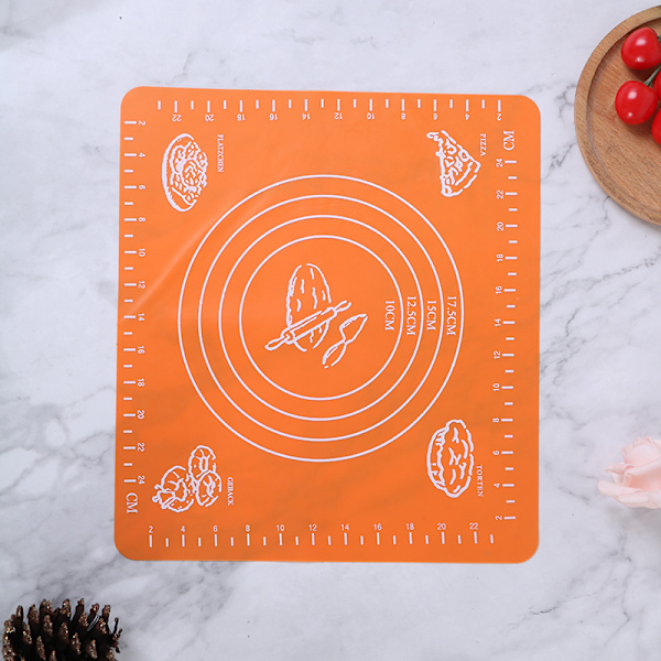 26*29 cm silikon non-stick matta Rolling Dough Liner Pad Bakverk C Orange