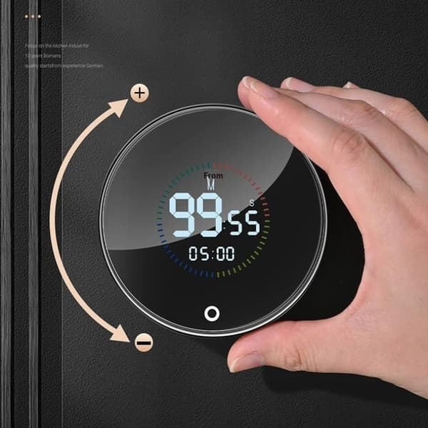 Magnetisk køkkentimer Digital timer Manuel nedtælling Roterende ti A1