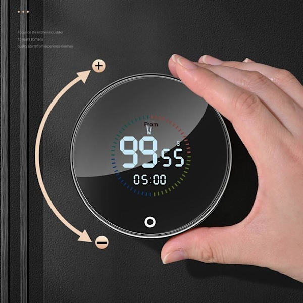 Magnetisk køkkentimer Digital timer Manuel nedtælling Roterende ti A3