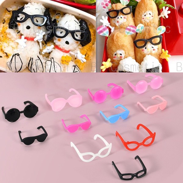 5/6 kpl Bento Decoration Tools Lounas Bento Box Toppers Decorat Pink Heart Glasses