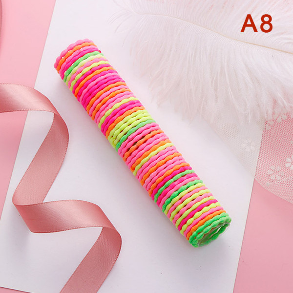 50 kpl Candy Color -päähine Mini korkeajoustavat hiusnauhat ja hiukset A8