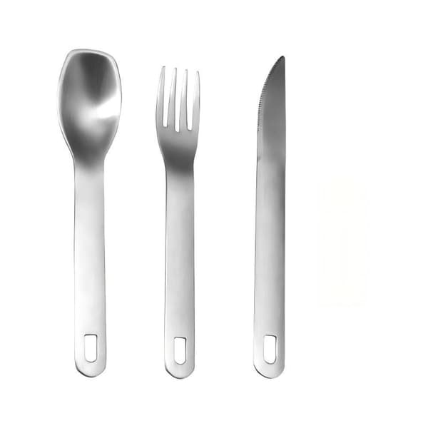 3 st/set 304 bestick i rostfritt stål gaffelsked med karbinhake