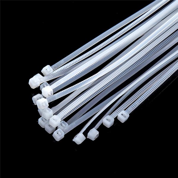 100 stk Fastgør Hvid Sort Kabel Wire Zip Binde Selvlåsende Nylo White S